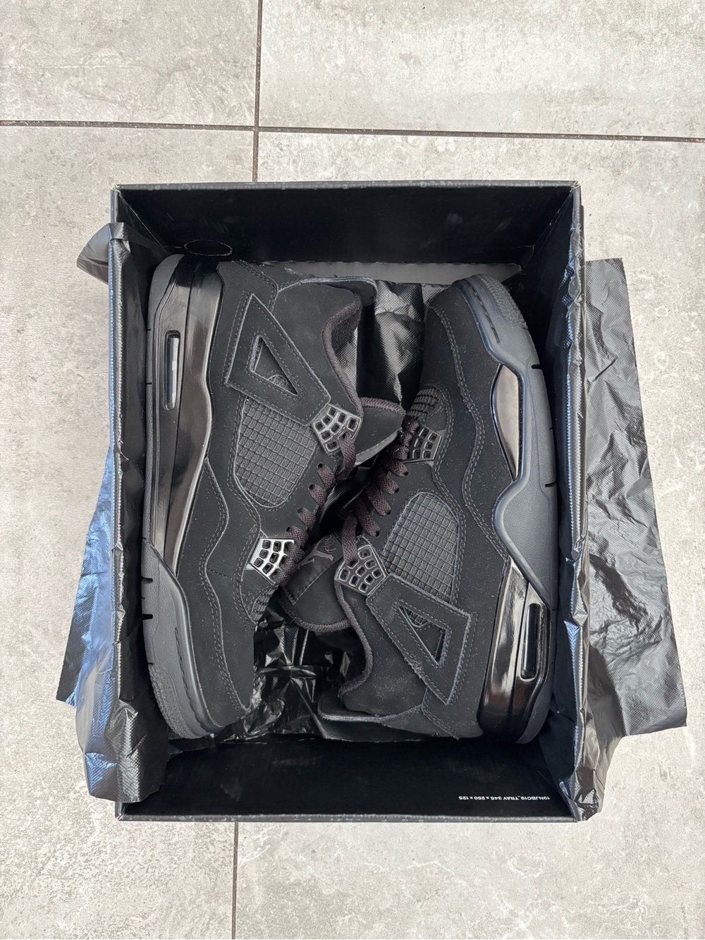 Jordan 4 Black Cat Men's Black Retro Basketball Sneakers